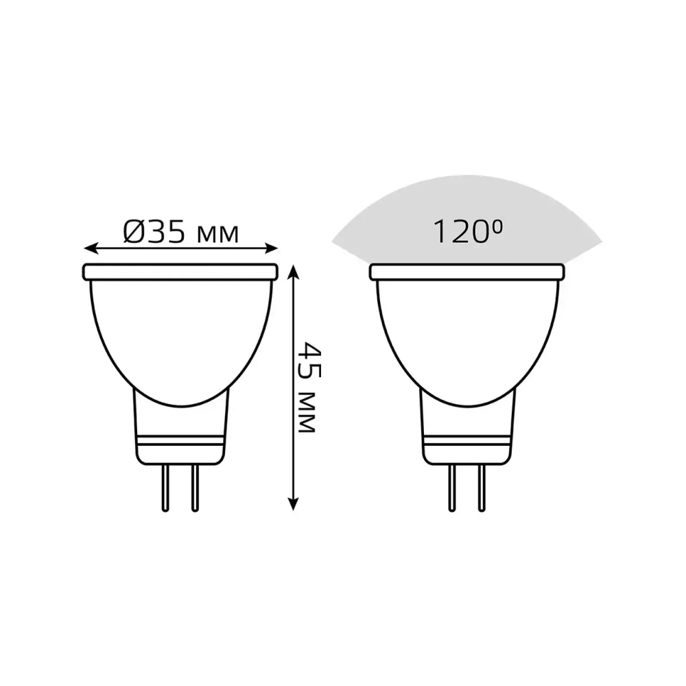 Лампа Gauss LED MR11 3W 300lm 6500K GU4 132517303