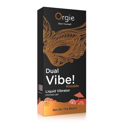 Гель с вибрацией Orgie DUAL VIBE! со вкусом коктейля SEX ON THE BEACH (15мл)