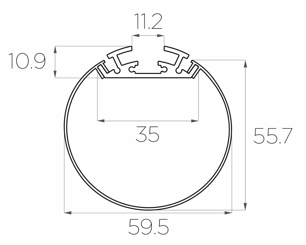 Профиль накладной алюминиевый LC-LP-1135-2 M-60 Anod