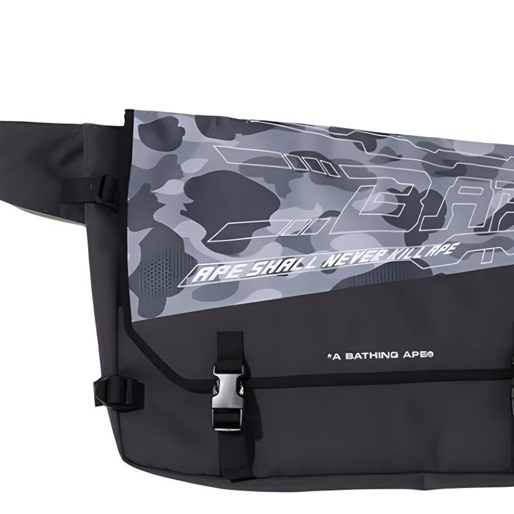 A Bathing Ape Honeycomb Camo Messenger Bag