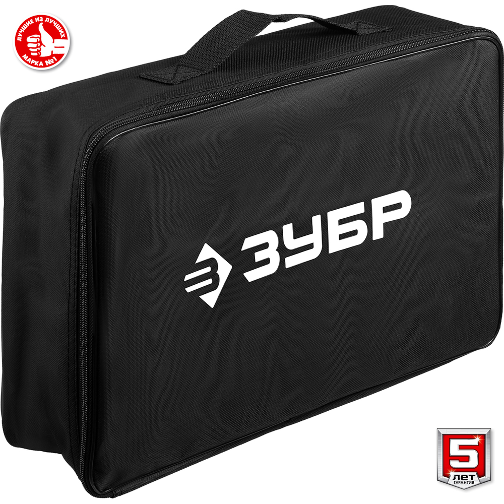 ЗУБР Т7, 20 В, 125 мм, 2 АКБ (4 А·ч), бесщеточная УШМ, сумка, Профессионал (AB-125-42)