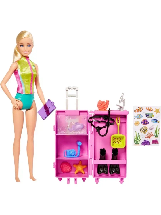 Набор кукла Барби Морской биолог Профессии Кем быть HMH26