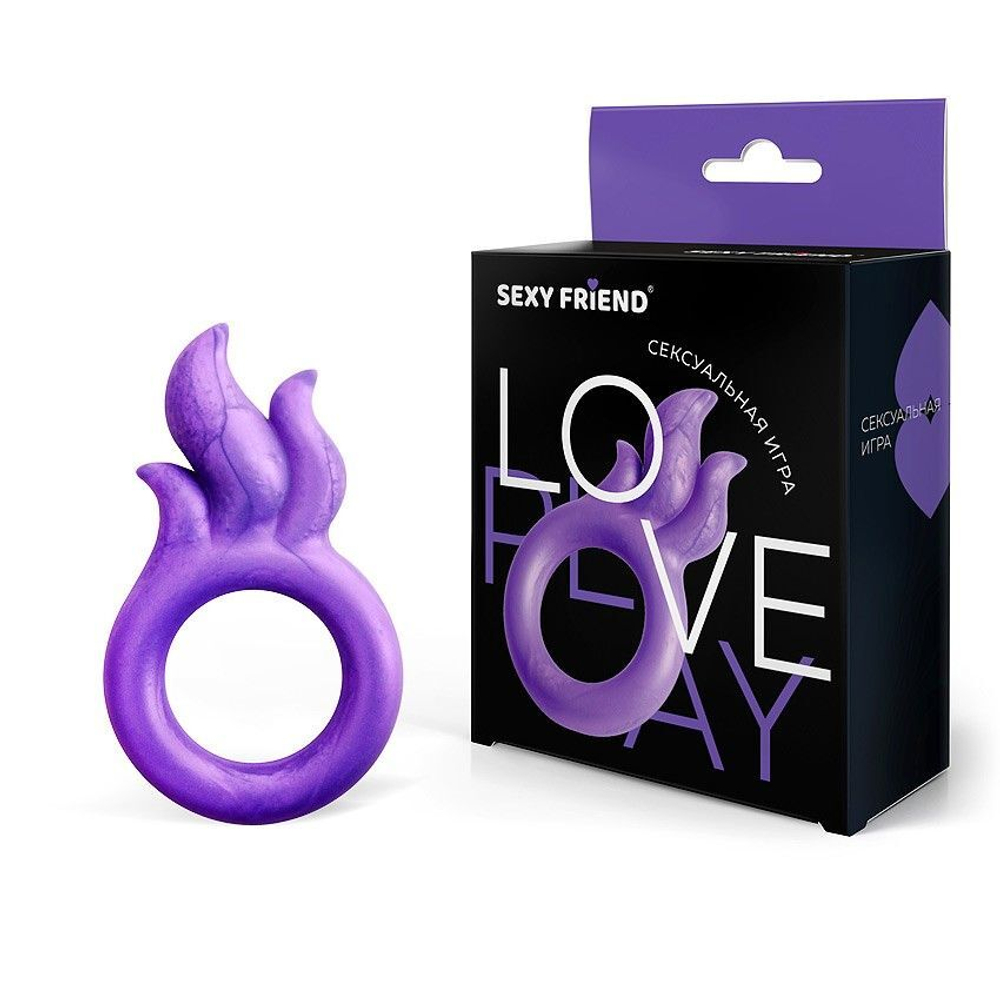 Эрекционное кольцо Sexy Friend с язычками пламени, 3 см