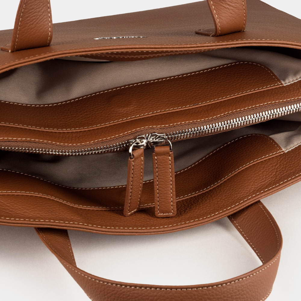 Cумка для ноутбука и документов Honore из кожи теленка, цвета карамель