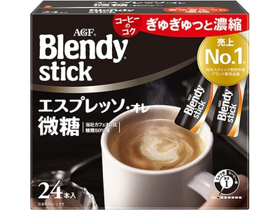 Напиток кофейный AGF Blendy stick эспрессо, с молоком и пониженным содержанием сахара, 24x5.8 г
