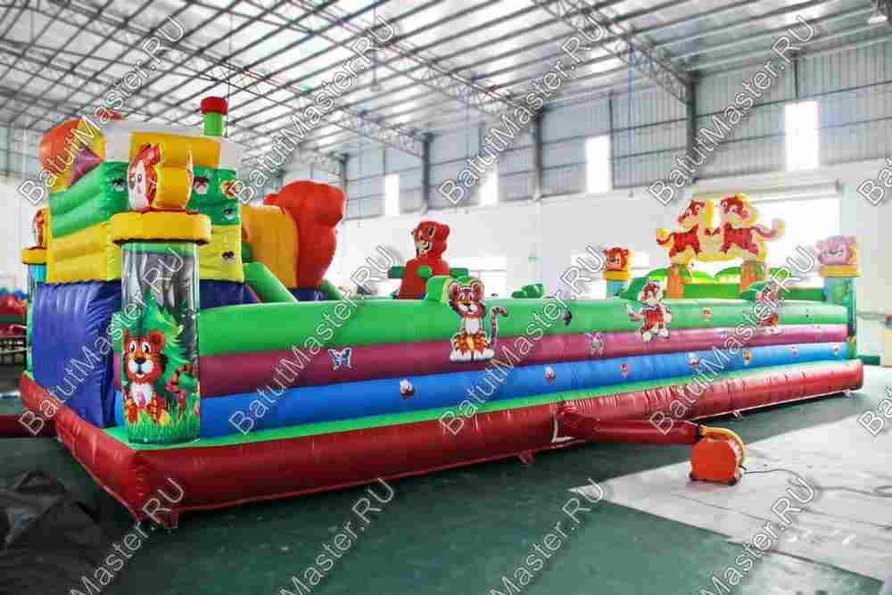 Коммерческий батут "Тигриная страна 2 с низкой горкой" 12*6*3 м