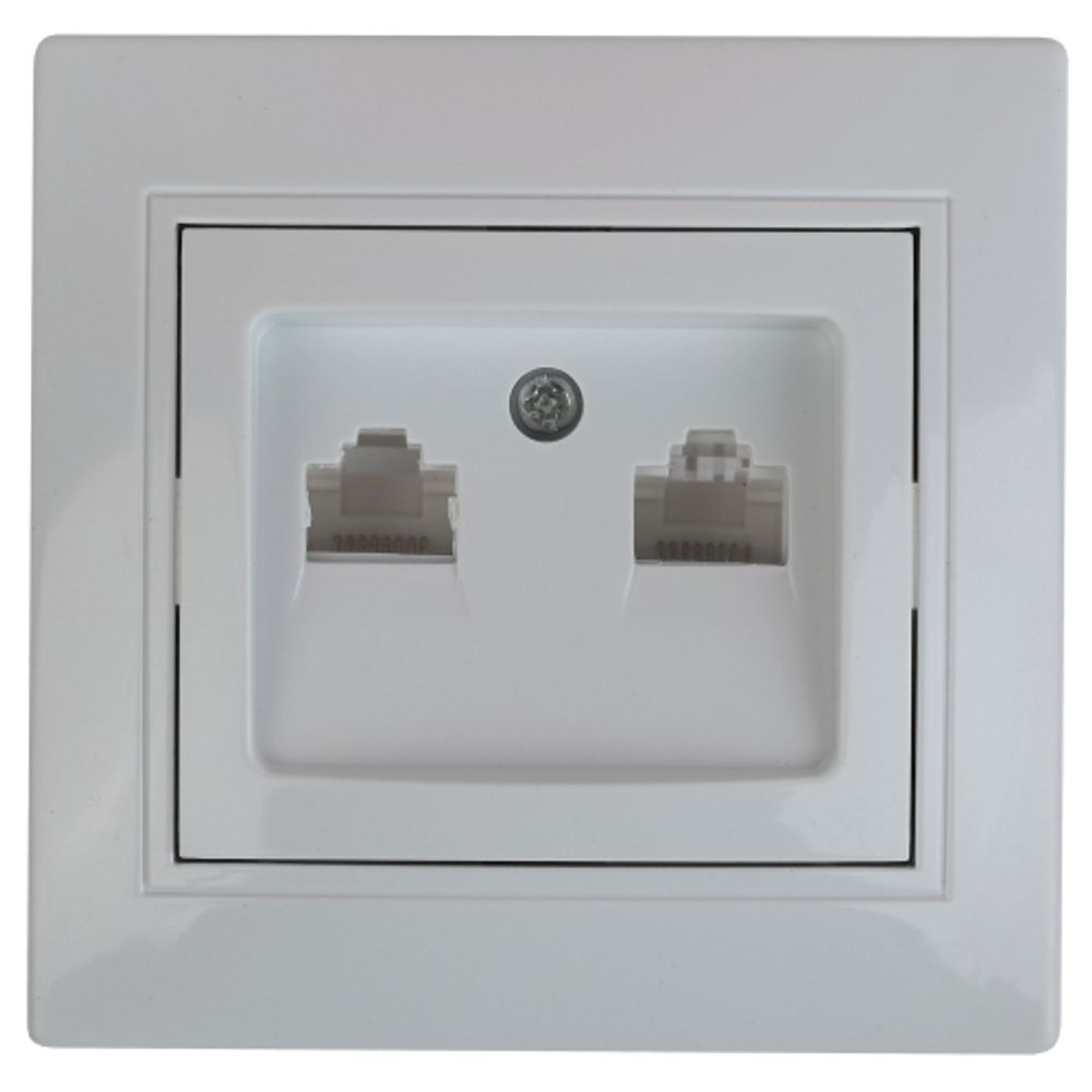 Розетка Intro Plano 1-304-03 информационная двойная 2xRJ45, СУ, алюминий