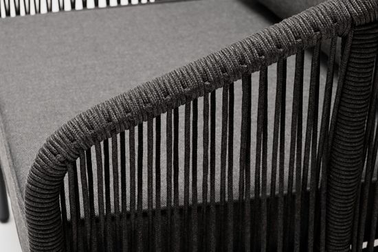 "Канны" модульная угловая лаунж-зона из роупа (веревки), цвет темно-серый