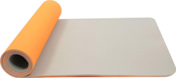Коврик для йоги и фитнеса 183*61*0,6 TPE двухслойный оранжевый/серый