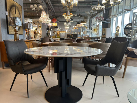 Стол круглый Verona 120 см керамика белый мрамор