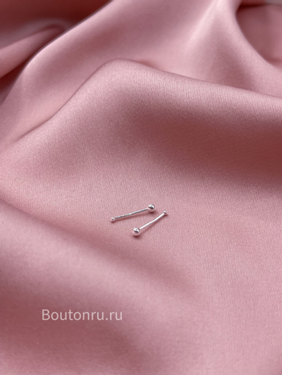 Серьги гвоздики серебристые мелкий  шар (пирсинг)