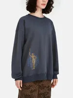 Толстовка Яндекс «Культурный код Москвы» Девушка с веслом серая