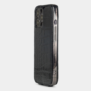 Special order: Чехол для iPhone 13 Pro из кожи аллигатора, цвета черный лак