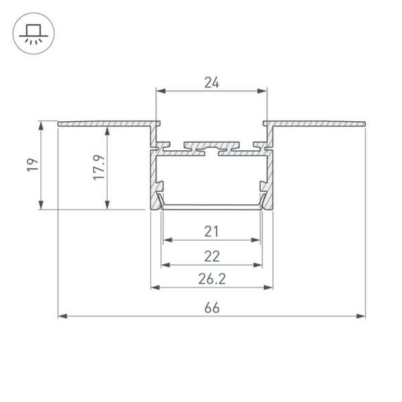 Профиль Arlight PLS-LOCK-H19-T-HIDE-2000 (ARL, Алюминий) 033693