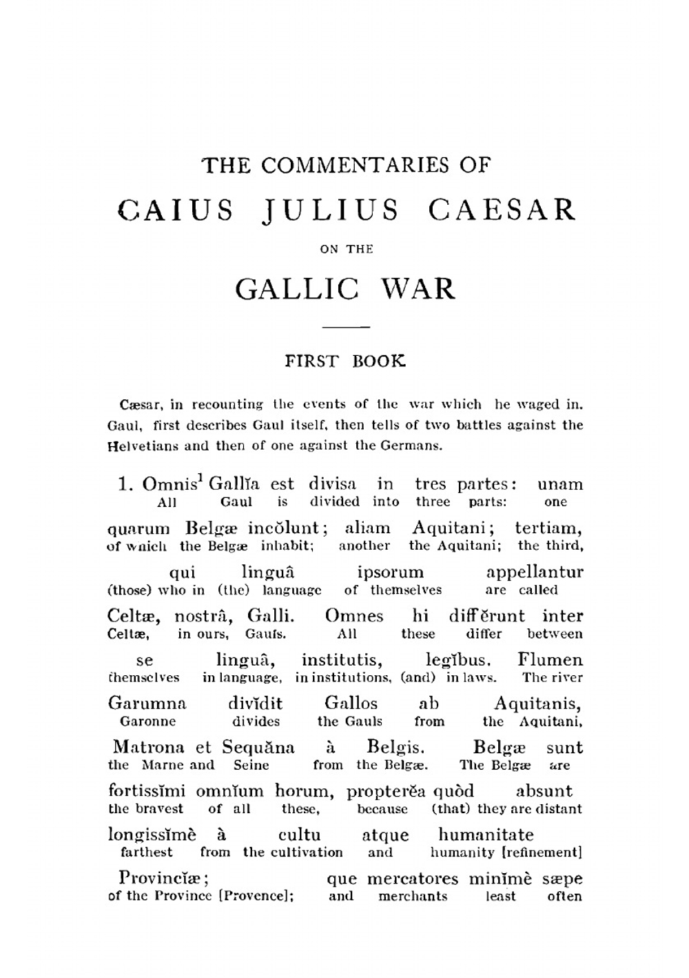 Commentaries On the Gallic War | Caesar Gaius Julius