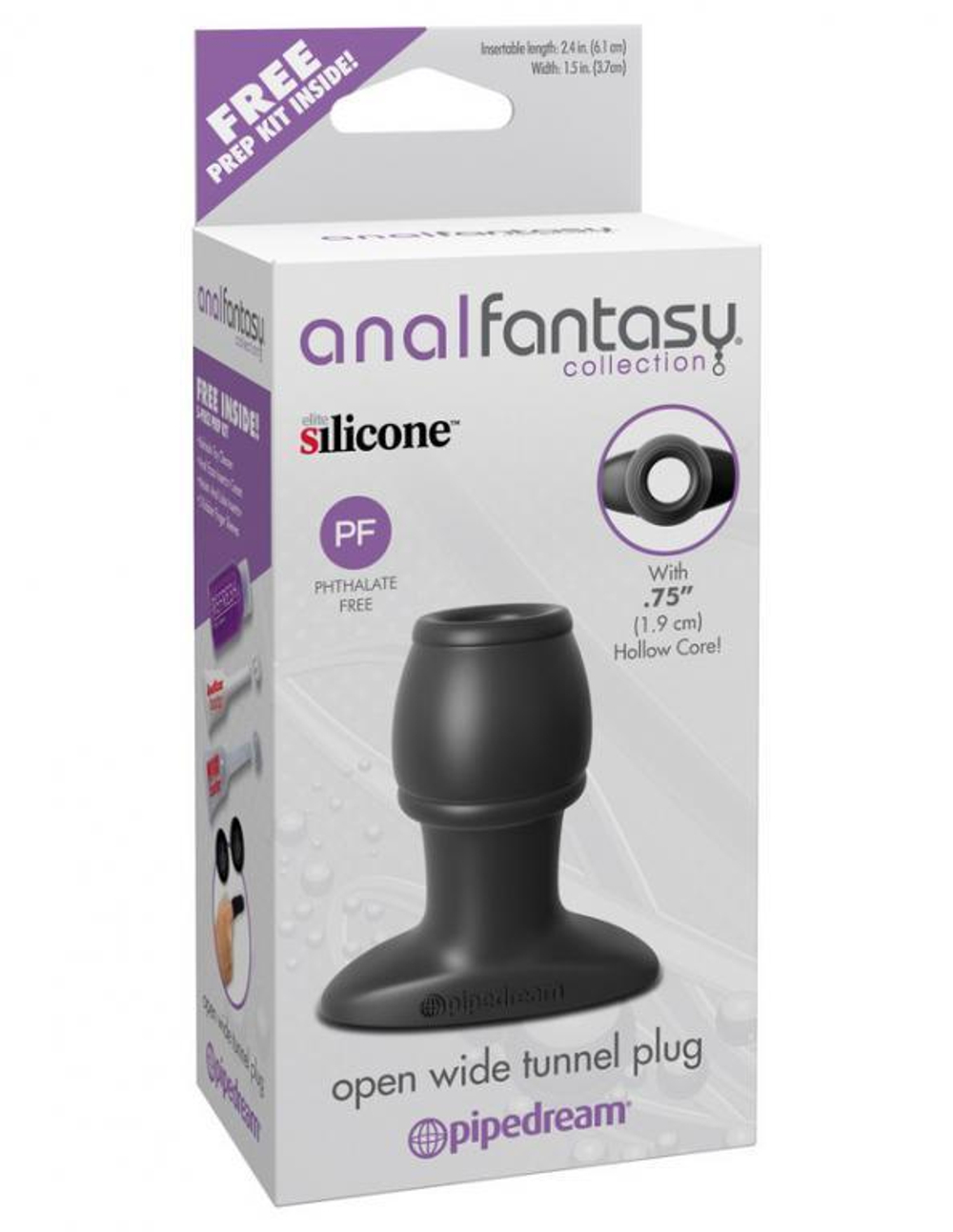 Открытая анальная пробка Anal Fantasy Collection Open Wide Tunnel Plug - 7,2 см.