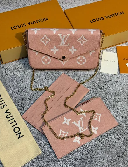 Клатч Louis Vuitton Felicie розовый/белый