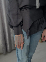 Браслет "Бахрома, оттенок серебро