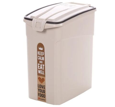 Контейнер для корма, 19,5 см Д х 32 см Ш х 34,5 см В - 16 л, пластик, бежевый