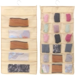 Органайзер двухсторонний подвесной для хранения вещей с крючком «ИДЕЯДОМА», цвет бежевый, 24 кармашка, 75*39см