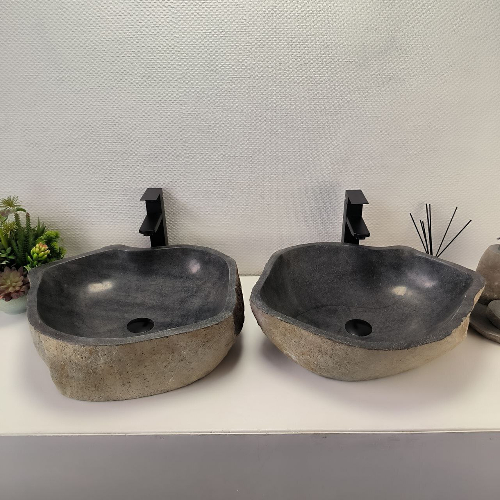 Раковина из речного камня ПАРА! RS-63838 54*47*15 2шт 0127