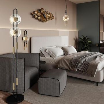 5407/23FL MODERN ODL_EX24 135 черный/золотой/металл/стекло Торшер LED 23W 3000K 1940Лм MAGNET