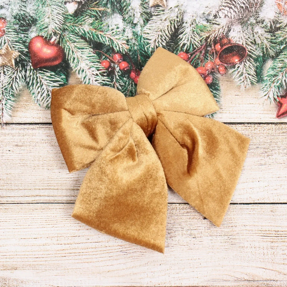 Бант на ёлку «Велюровый стиль» 15*20 см, золото