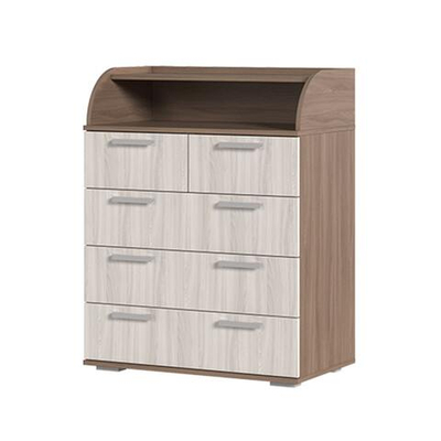 К-1 Комод 5 ящиков и 1 полка Ясень шимо темный / Ясень шимо светлый