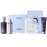 Набор люксовых антивозрастных средств для ухода за кожей лица с премиальным низкомолекулярным коллагеном OHUI Age Recovery Essence Double Edition Special Set, 50+50+45+патчи для лица