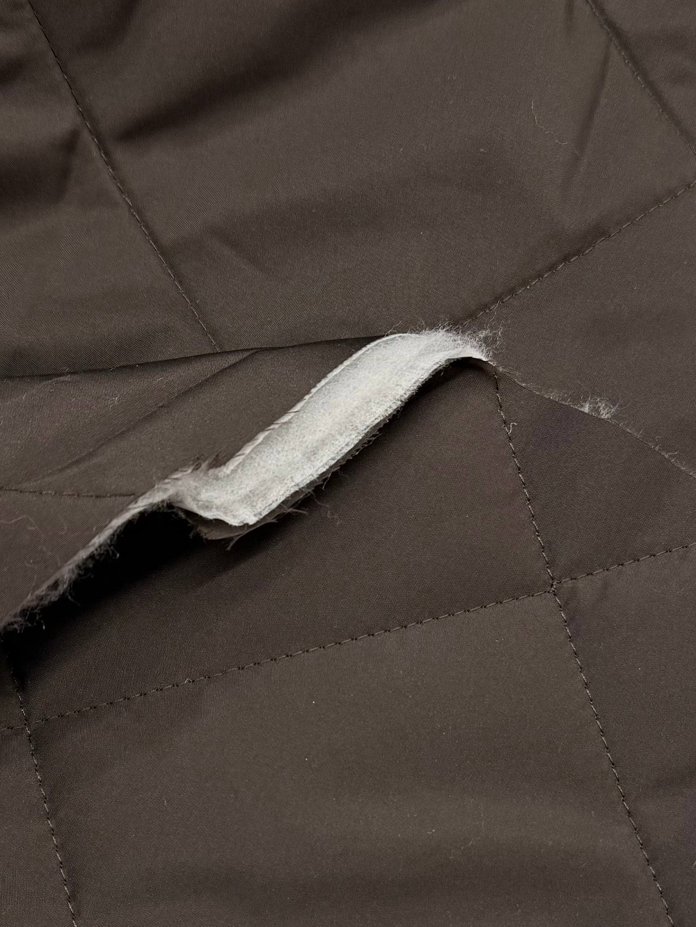 Курточная ткань стёганая п/э с холлофайбером double face/waterproof шоколадная