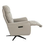 Поворотное кресло-реклайнер 5114/KM-A6010-M565 серое кожаное