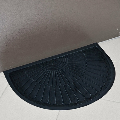 Коврик 45*75см придверный УЮТ Классик полукруглый, черный