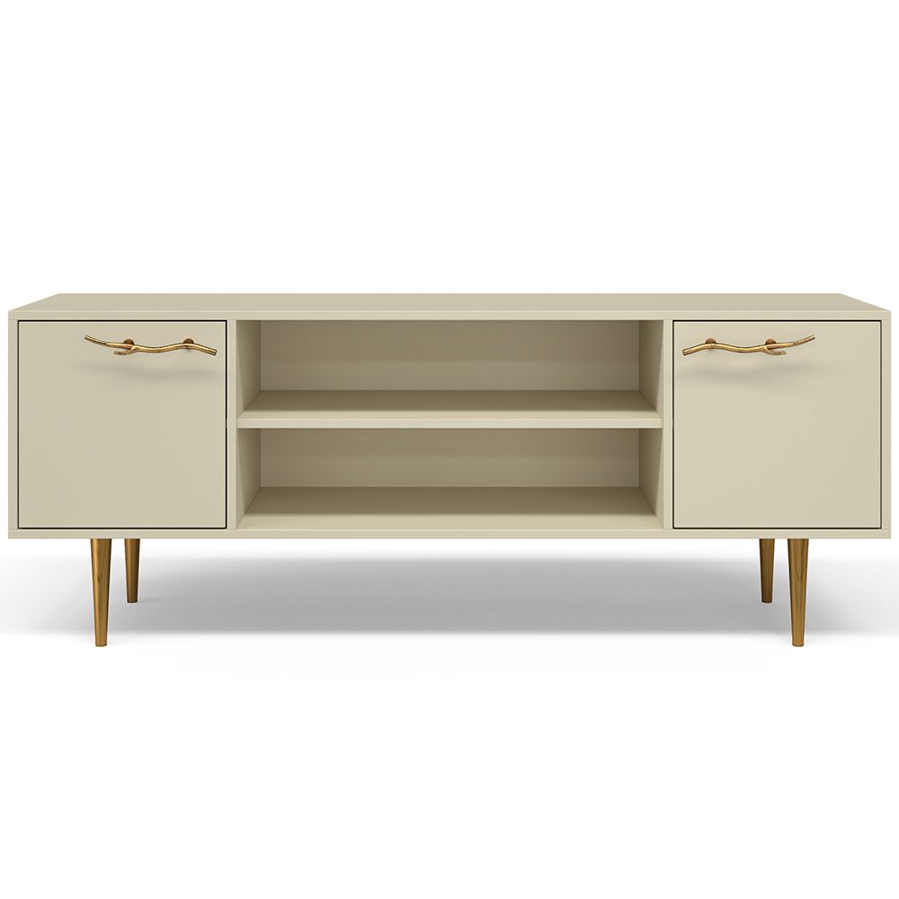 Тумба под ТВ Арт Колор matte 155см Стайл Голд Серый шелк матовый