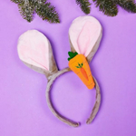 Ободок карнавальный "Зайчик с морковкой" (Серпантин)