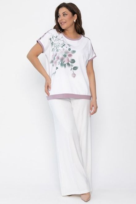 Блуза Далия (бело-сиреневая) Б13804-20М LT Collection