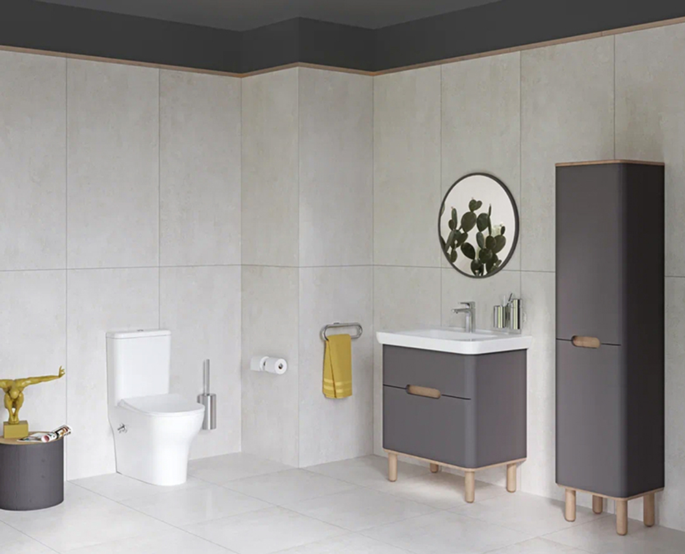 Унитаз-компакт VitrA Zentrum Back to Wall + тонкое сиденье микролифт с функцией биде и смесителем, 9012B003-7226