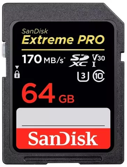 Карта памяти SanDisk Extreme Pro SDXC UHS Class 3 V30 170MB/s 128 GB