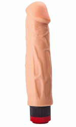 Гелевый вибратор с чётко прорисованной головкой - 18,5 см. (Цвет: телесный)