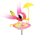 Фигура на спице «Стрекоза на цветке» 60 см (фигура 17*7 см) для отпугивания птиц, микс