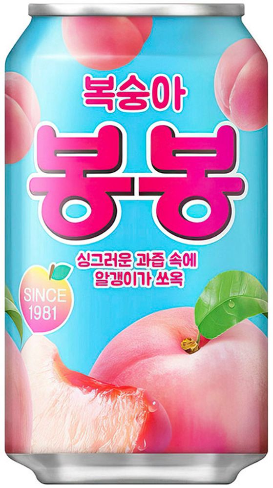 Газированный напиток Haitai Peach Bon Bon &quot;Персик&quot; 0.34 - банка
