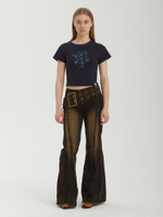 Женские Джинсы Brown Overdye Belted Flare