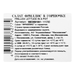 Салат Фриллис Metro Chef в горшке 150 г