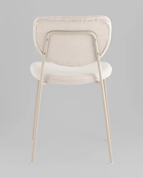 Стул обеденный Gigi шенилл бежевый кремовые ножки