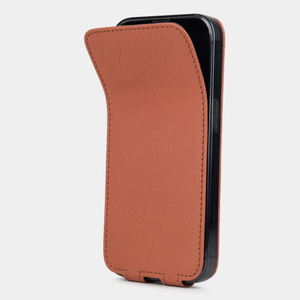 Чехол iPhone 17 Pro Max натуральная кожа козы, цвета мандарин