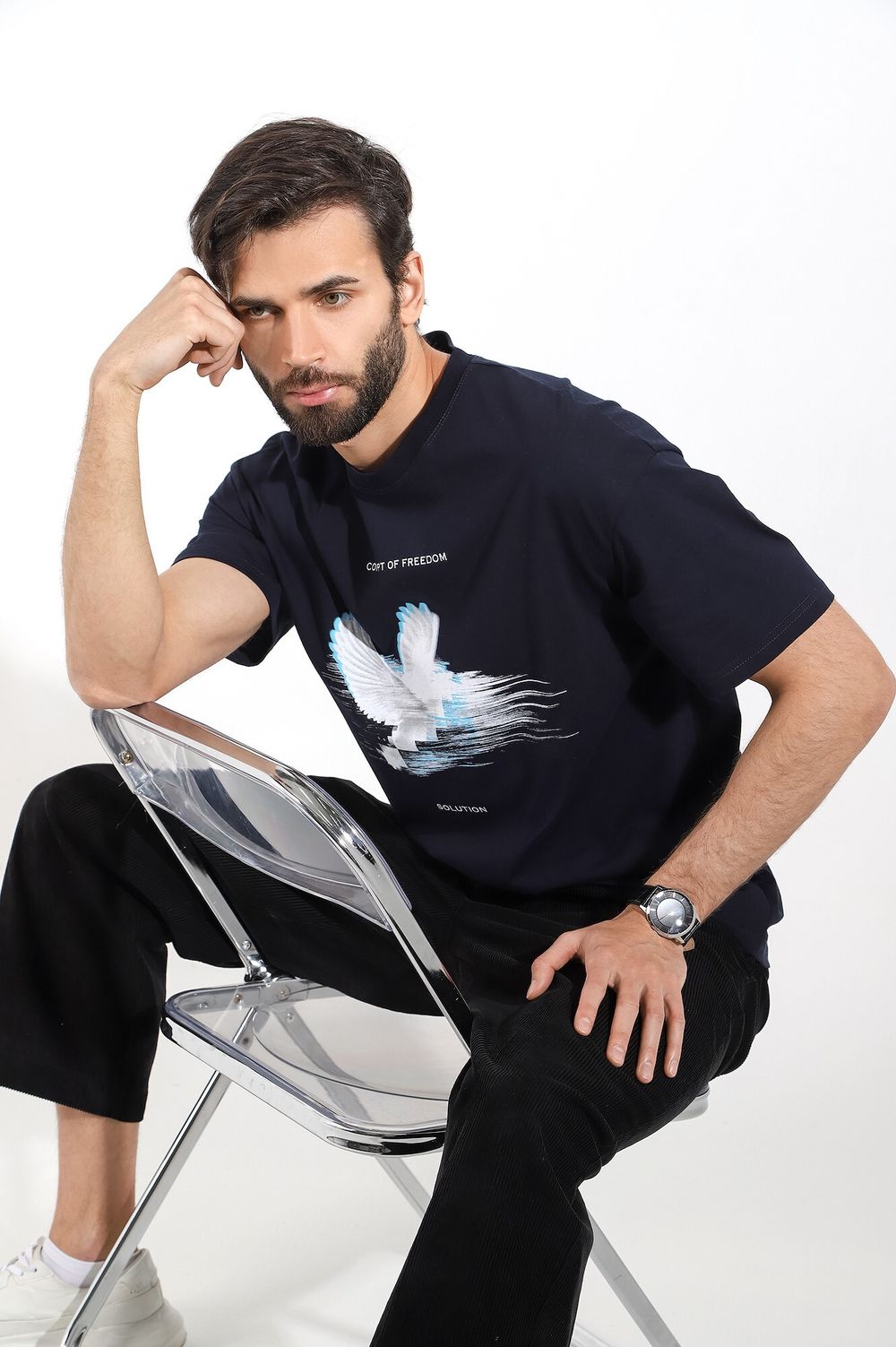 Фуфайка (футболка) мужская Герой-4 Виотекс ТЁМНО-СИНИЙ