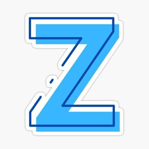 Наклейка Z  на одежду голубая