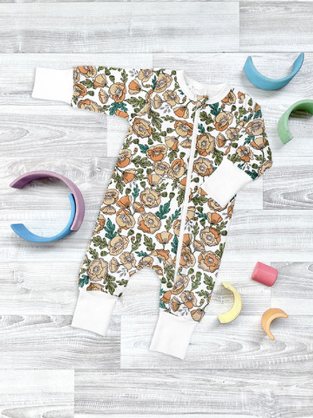 Утеплённый комбинезон с открытой ножкой Mjölk Sleep and Play Маки NEW