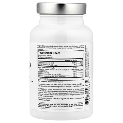 Codeage, Amen, витамин C+, для здоровья иммунной системы, антиоксидант, 120 вегетарианских капсул
