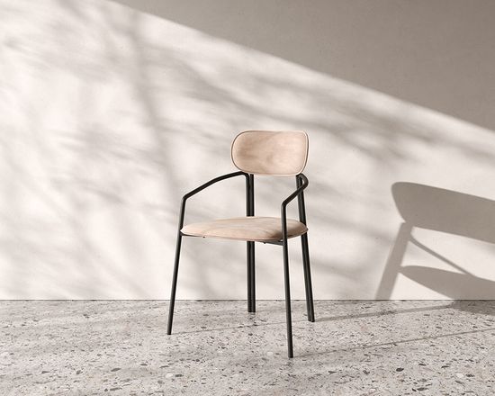 Стул ror, round, велюр, черный/бежевый