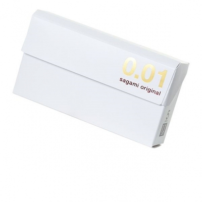 Презервативы Sagami, original 0.01, полиуретан, 17 см, 5,5 см, 5 шт.